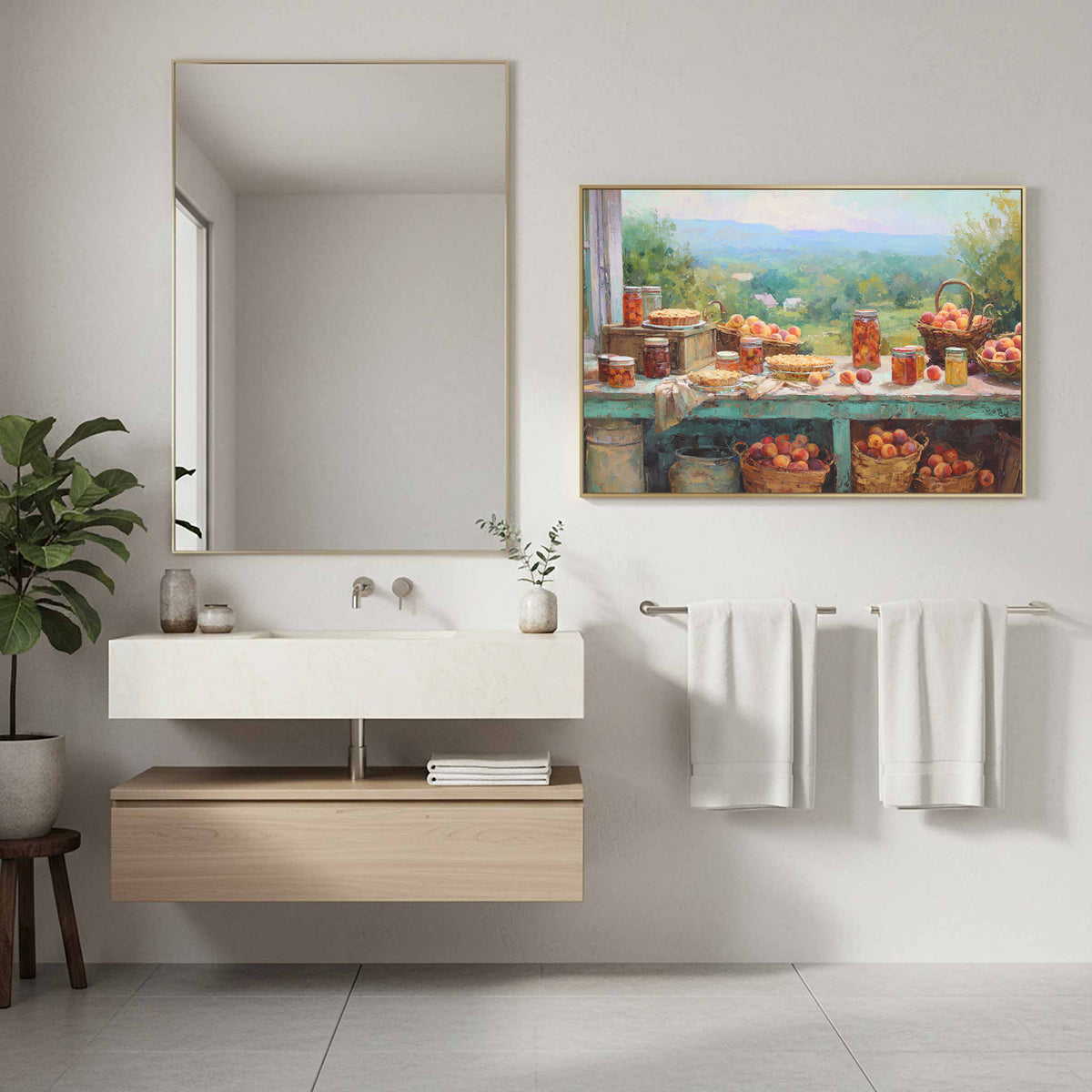 Peach Harvest Canvas Print – styled room view 12