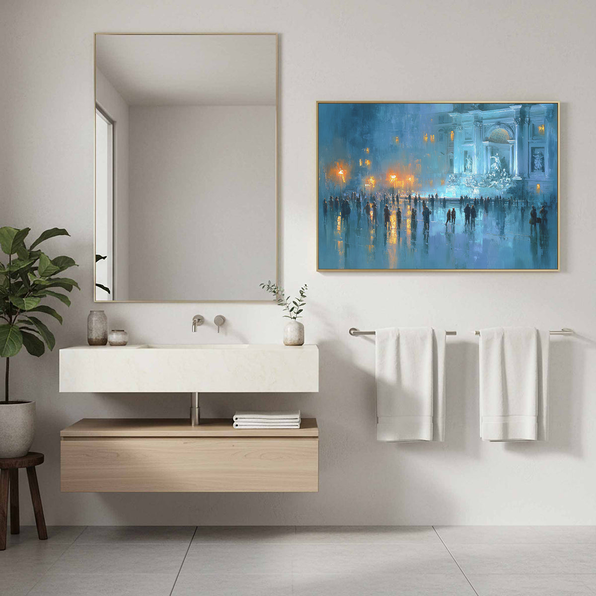 Trevi Fountain Canvas Print – styled room view 10