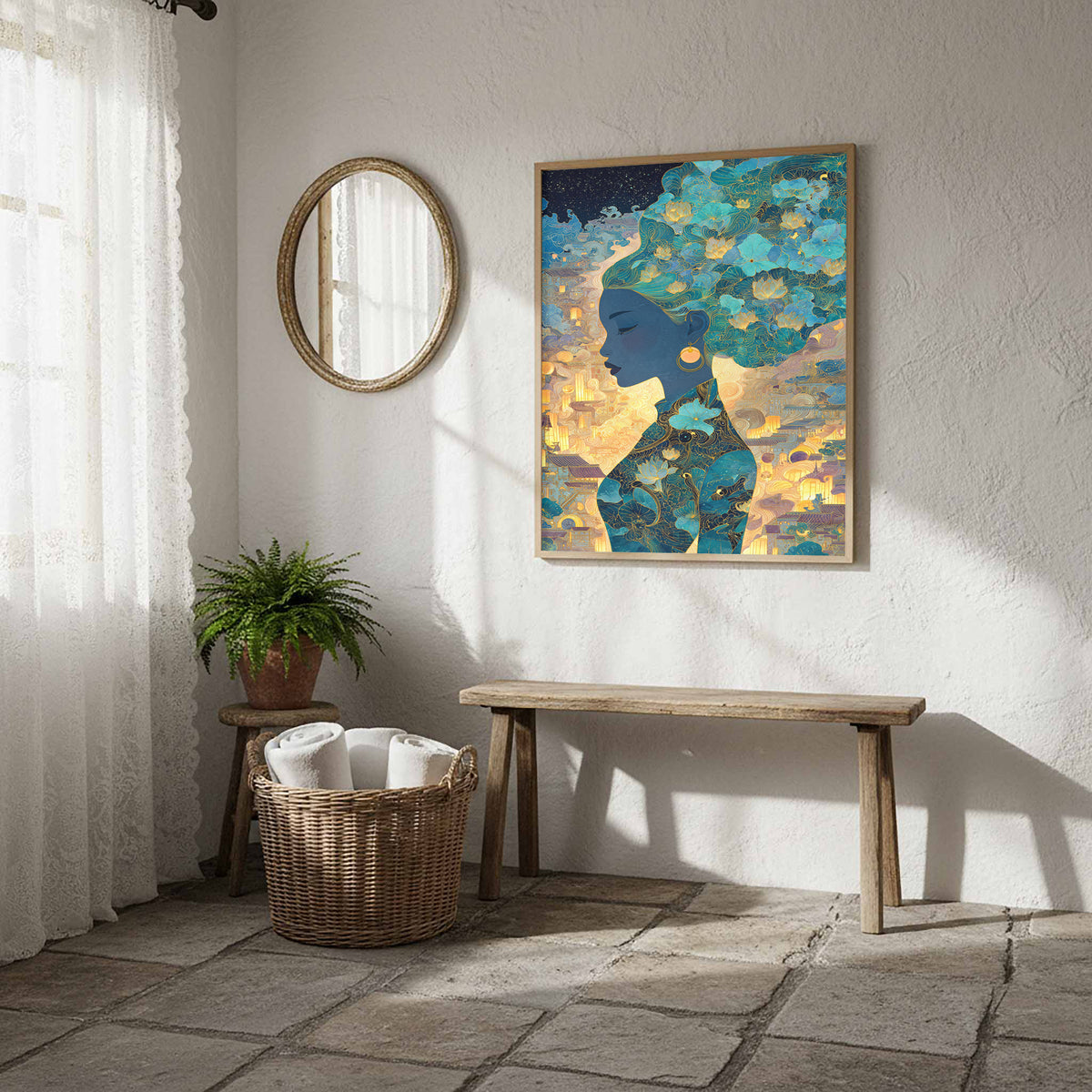 Asian Woman Silhouette Canvas Wall Art — product image 11