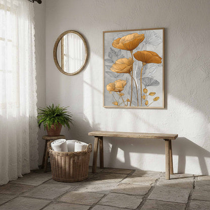 Modern Floral Wall Art Print – styled room view 10