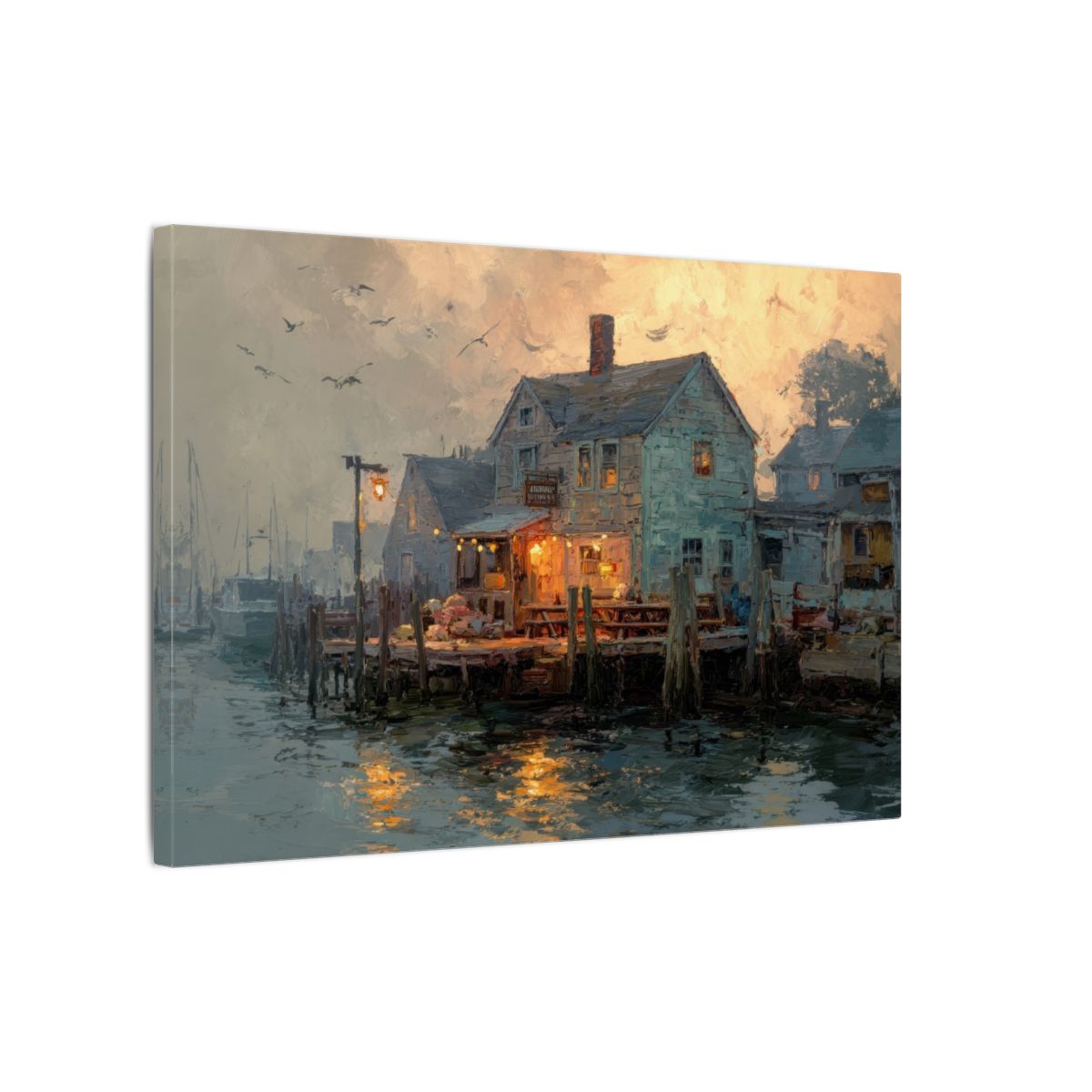 New England Clam Shack Canvas Print – gallery wrapped canvas, side view