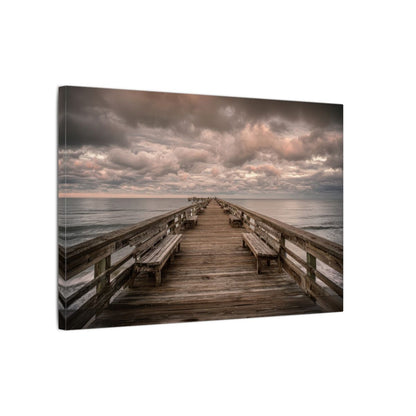 Ocean Pier Canvas Wall Art – gallery wrapped canvas, side view