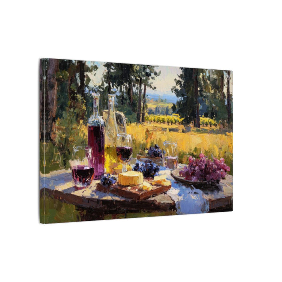 Oregon Vineyard Canvas Art – gallery wrapped canvas, side view