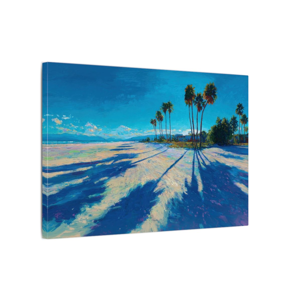 Palm Tree Shadow Canvas Art – gallery wrapped canvas, side view