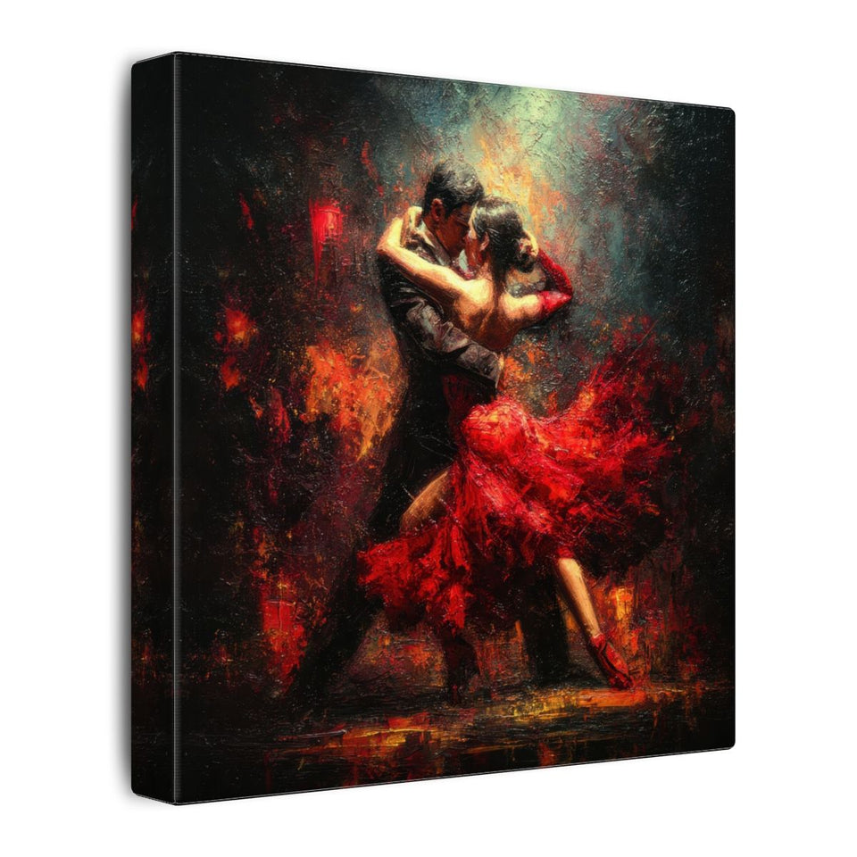 Passionate Tango Canvas Wall Art – gallery wrapped canvas, side view