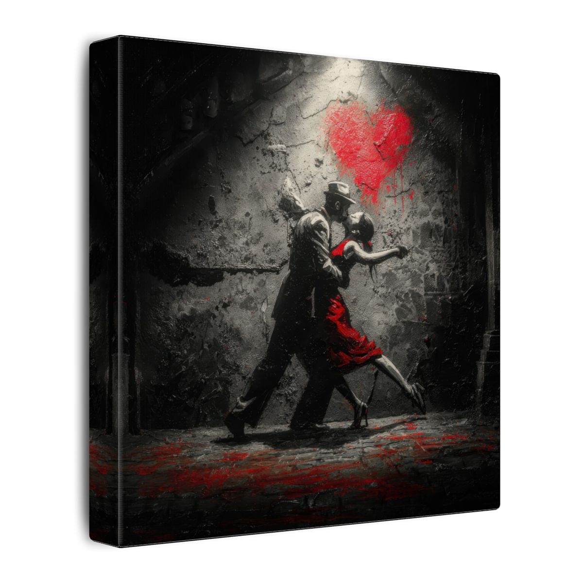 Passionate Tango Canvas Wall Art – gallery wrapped canvas, side view