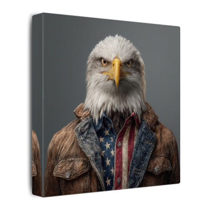 Patriotic Eagle Canvas Wall Art – gallery wrapped canvas, side view