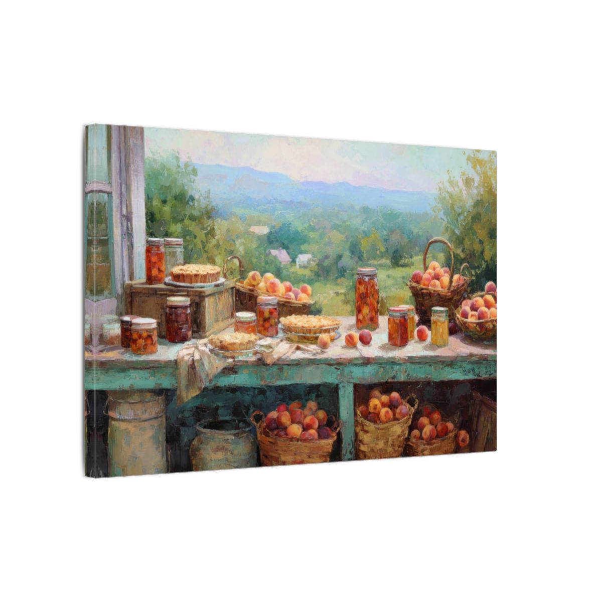 Peach Harvest Canvas Print – gallery wrapped canvas, side view
