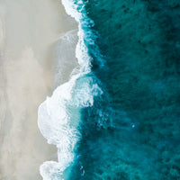 Tidewater — soft coastal horizon canvas wall art with pale blue and dawn palette