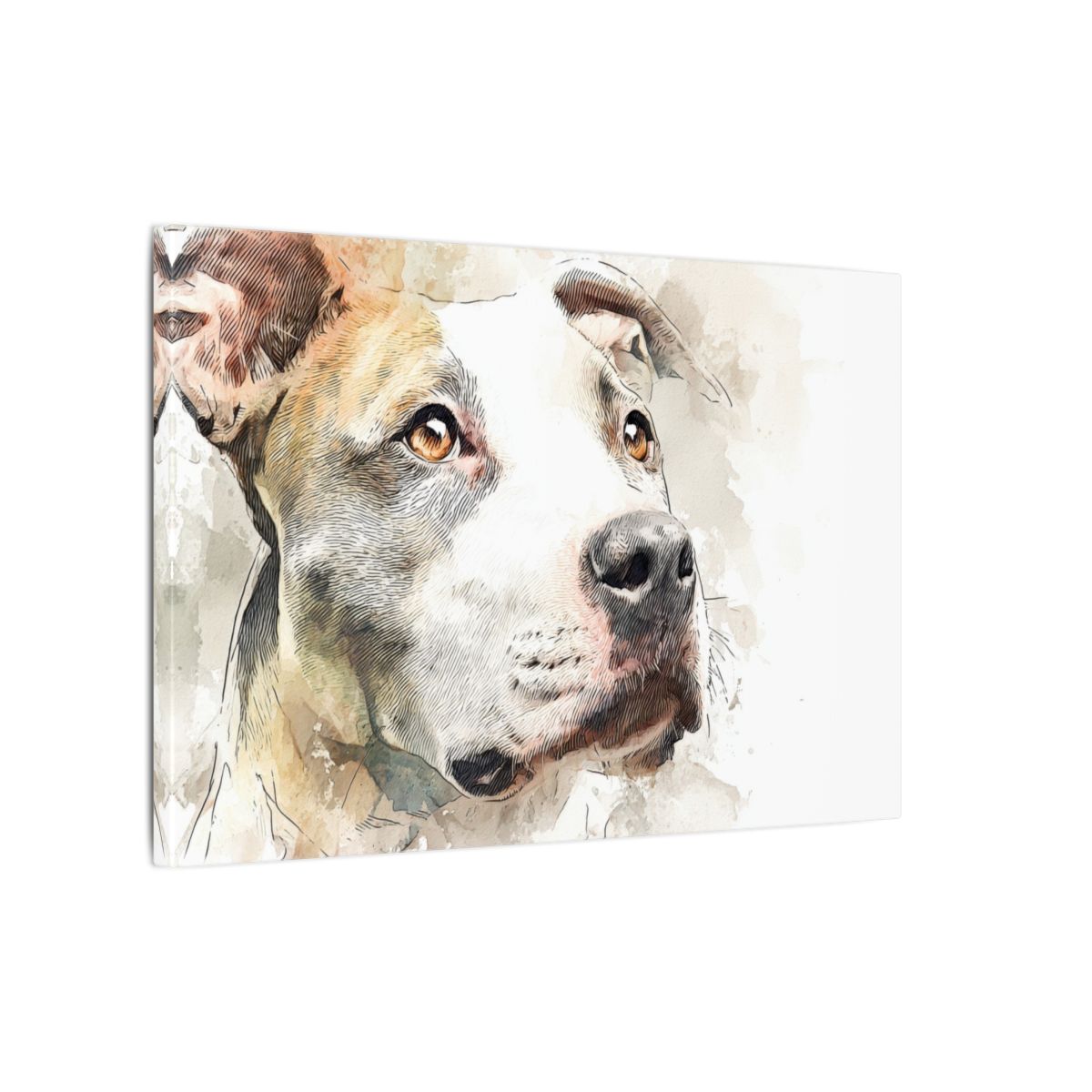 Pit Bull Terrier Canvas Wall Art – gallery wrapped canvas, side view