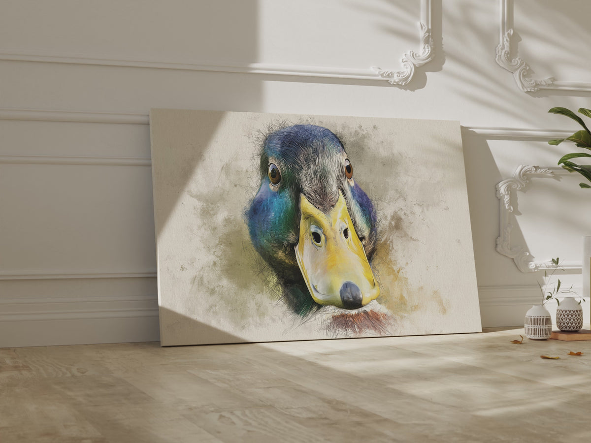 Duck Portrait Canvas Wall Art – short video of the print