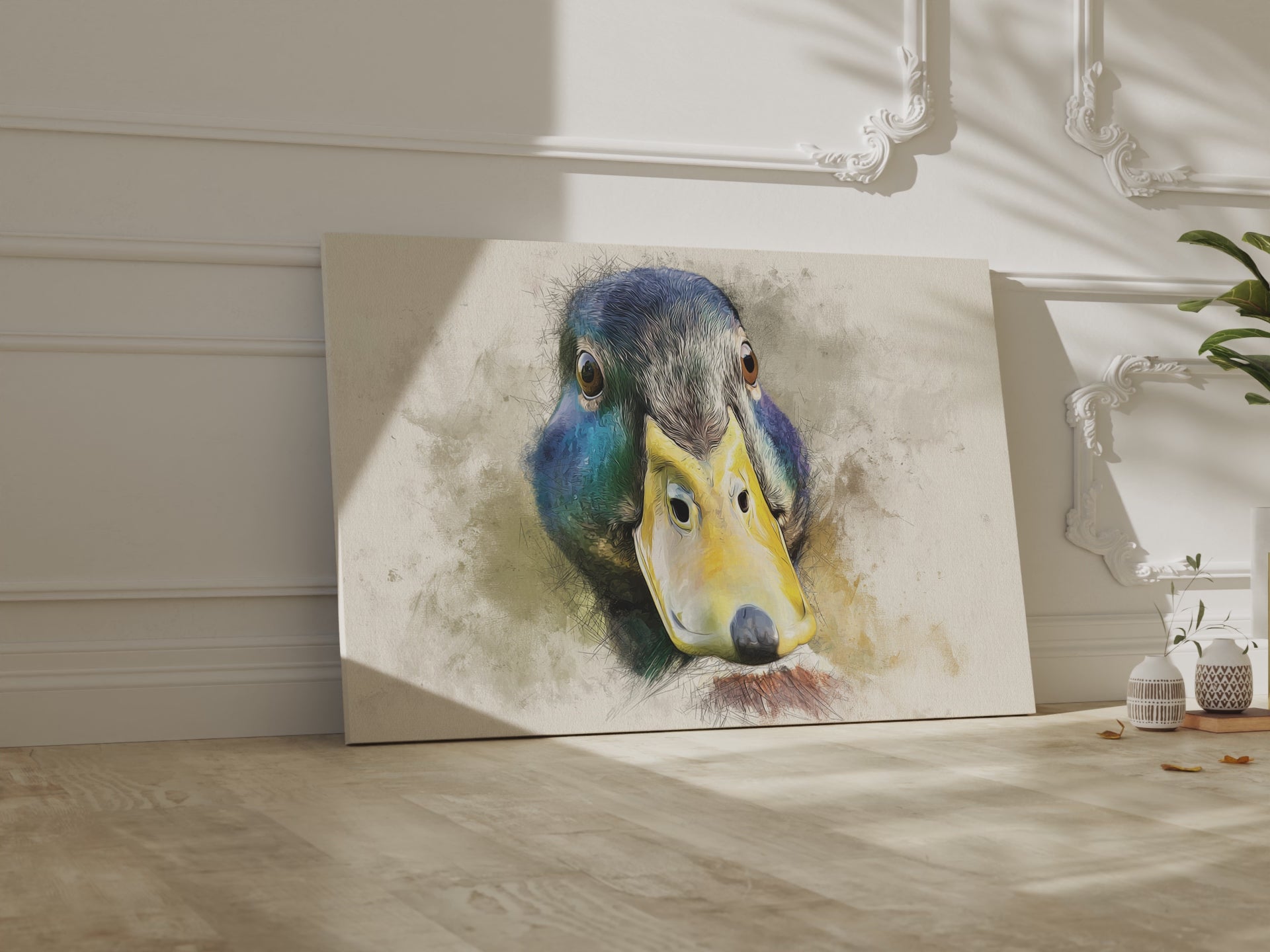Duck Portrait Canvas Wall Art – short video of the print