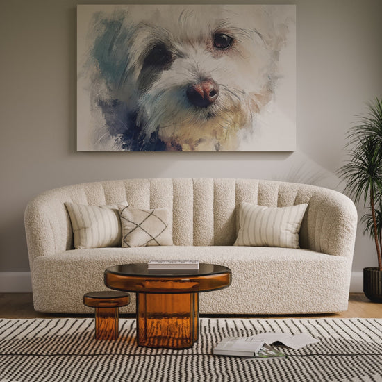 Maltese Dog Portrait Canvas Print – short video of the print