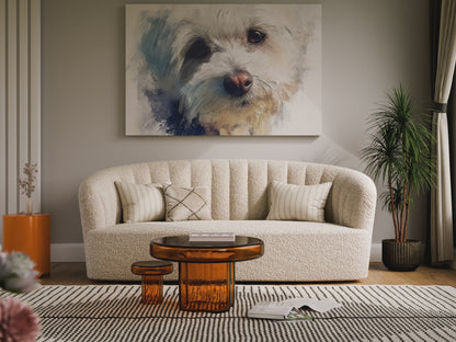Maltese Dog Portrait Canvas Print – short video of the print