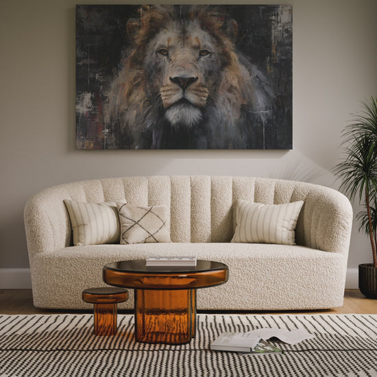 Modern Lion Portrait Canvas Wall Art – short video of the print