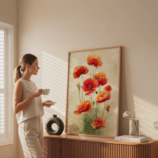Red Poppy Watercolor Canvas Art – short video of the print