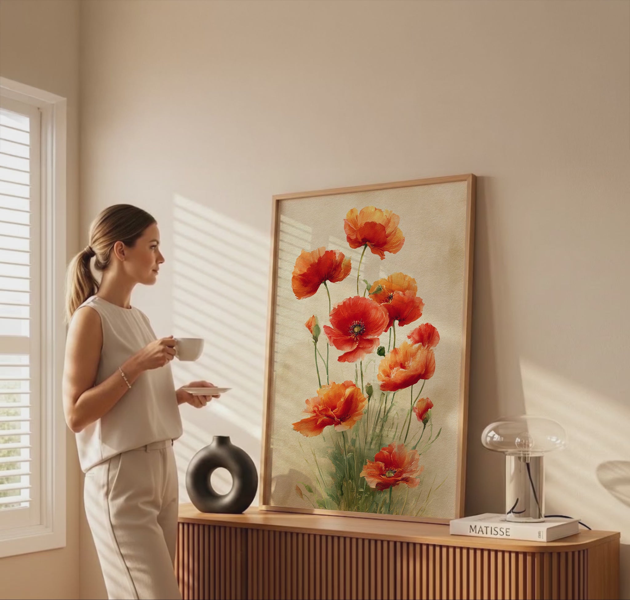 Red Poppy Watercolor Canvas Art – short video of the print
