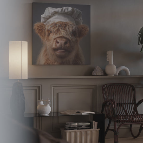 Highland Cow Chef Canvas Print – short video of the print