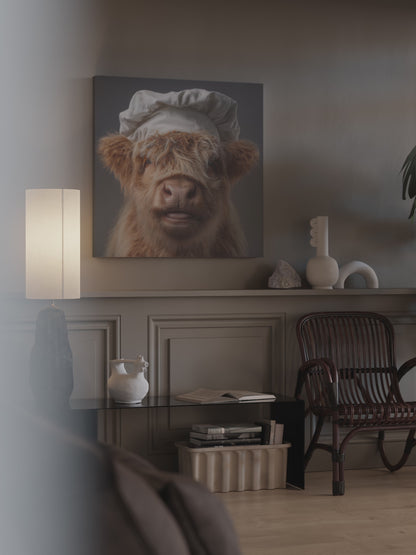 Highland Cow Chef Canvas Print – short video of the print