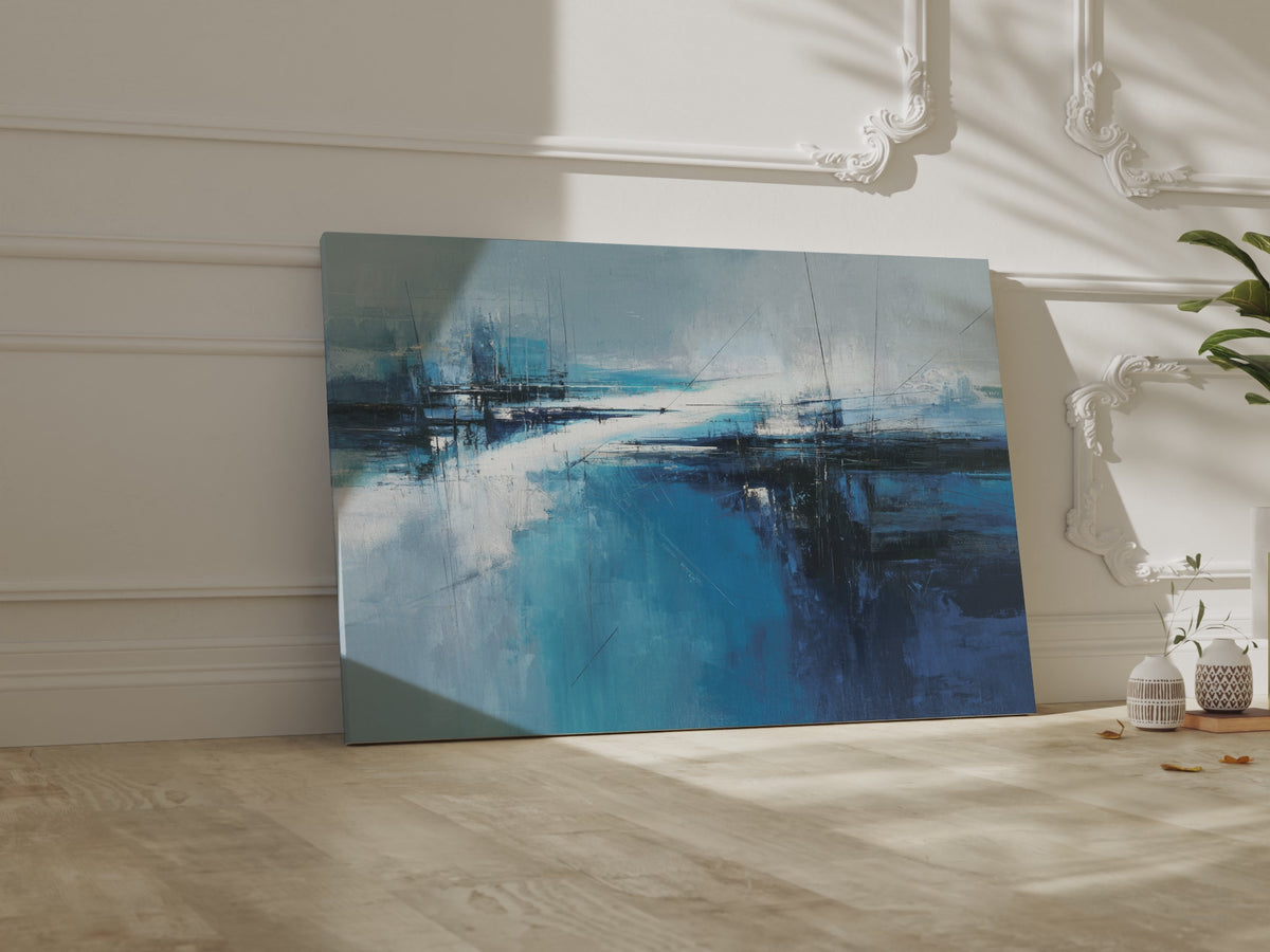 Abstract Blue Ocean Wall Art – short video of the print