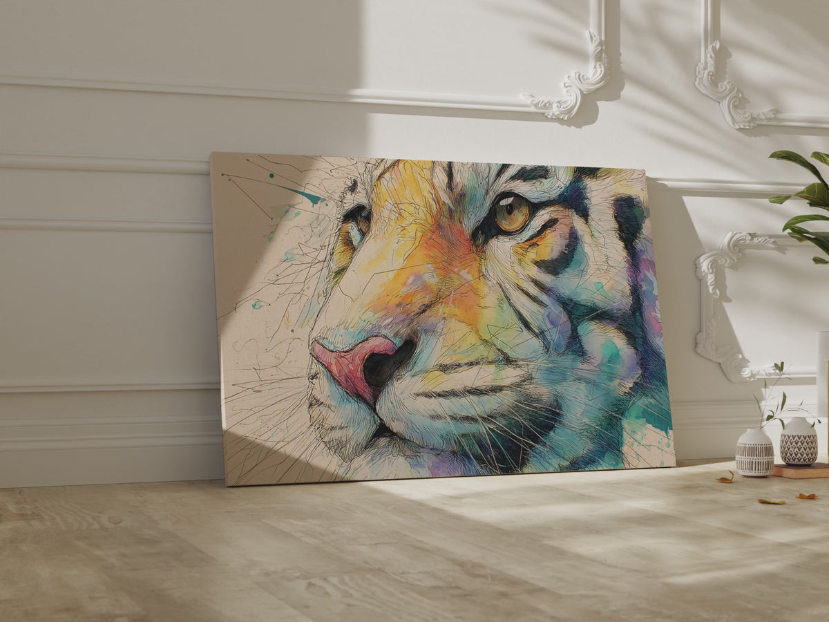 Tiger Portrait Canvas Wall Art – short video of the print