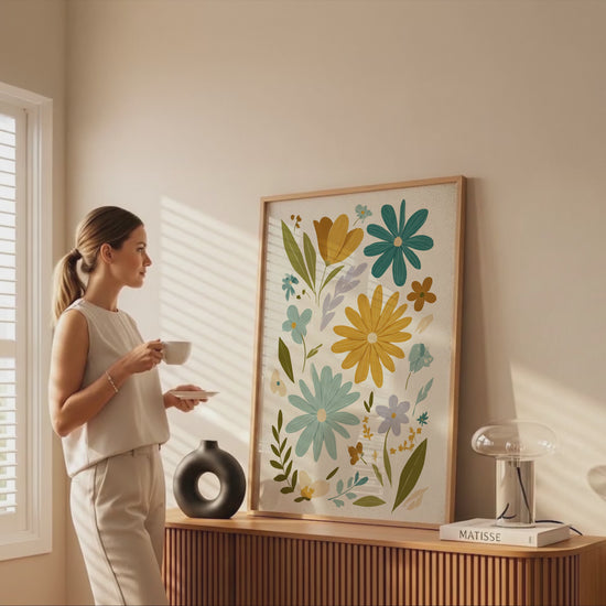 Mid-Century Modern Floral Wall Art – short video of the print