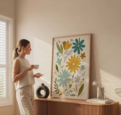 Mid-Century Modern Floral Wall Art – short video of the print