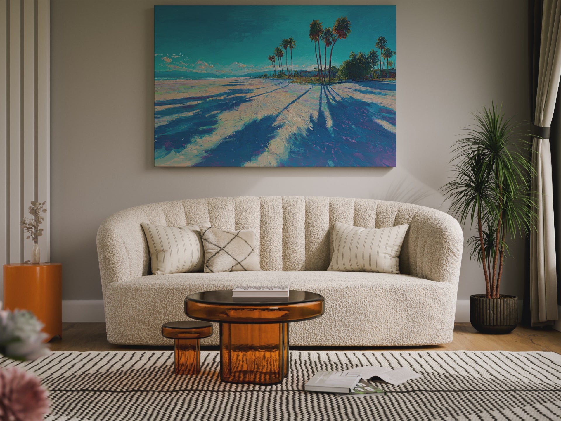 Palm Tree Shadow Canvas Art – short video of the print