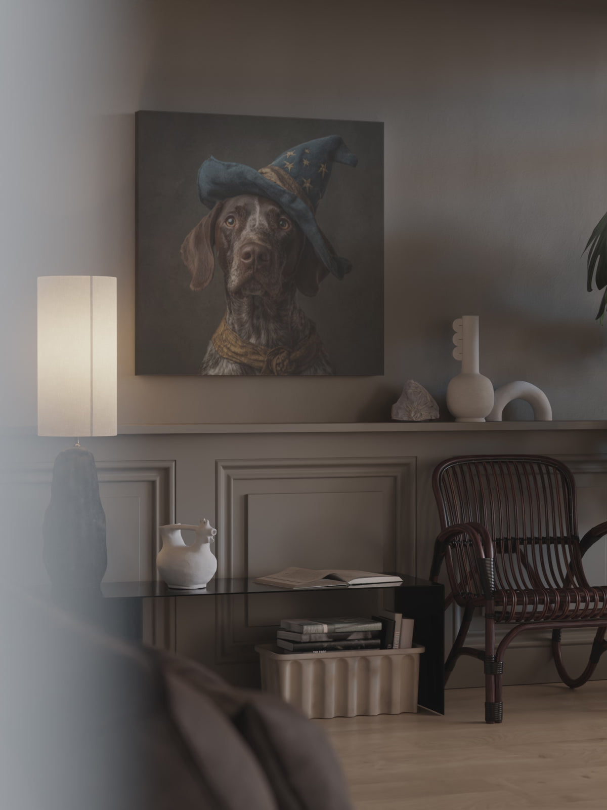 German Shorthaired Pointer Wizard Hat Canvas Wall Art Print – short video of the print
