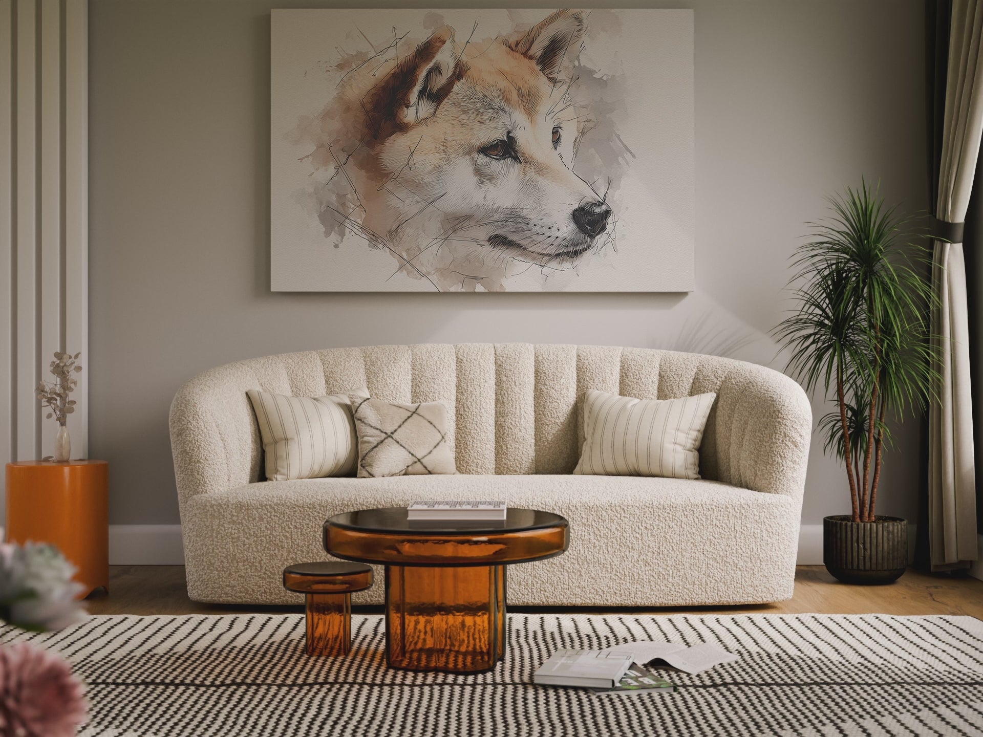 Shiba Inu Watercolor Canvas Print – short video of the print