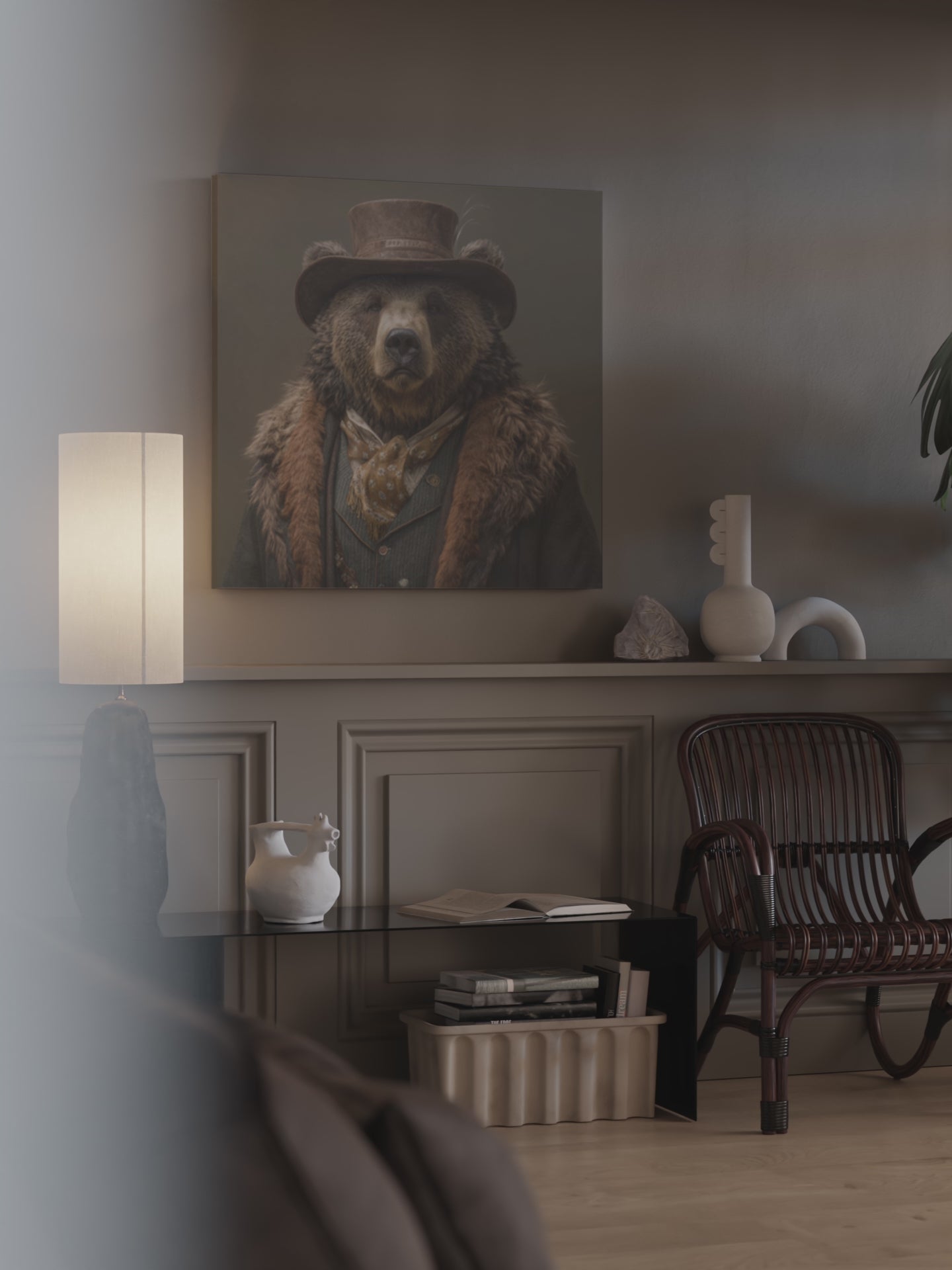 Western Bear Gentleman Canvas Wall Art – short video of the print