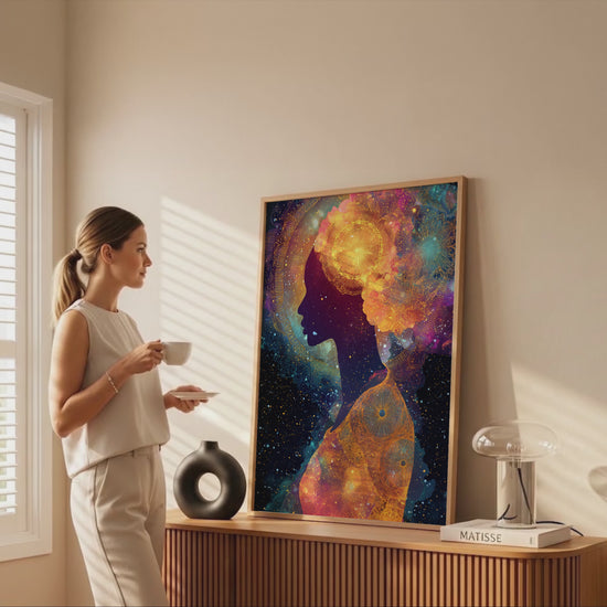 Cosmic Goddess Silhouette Art – short video of the print