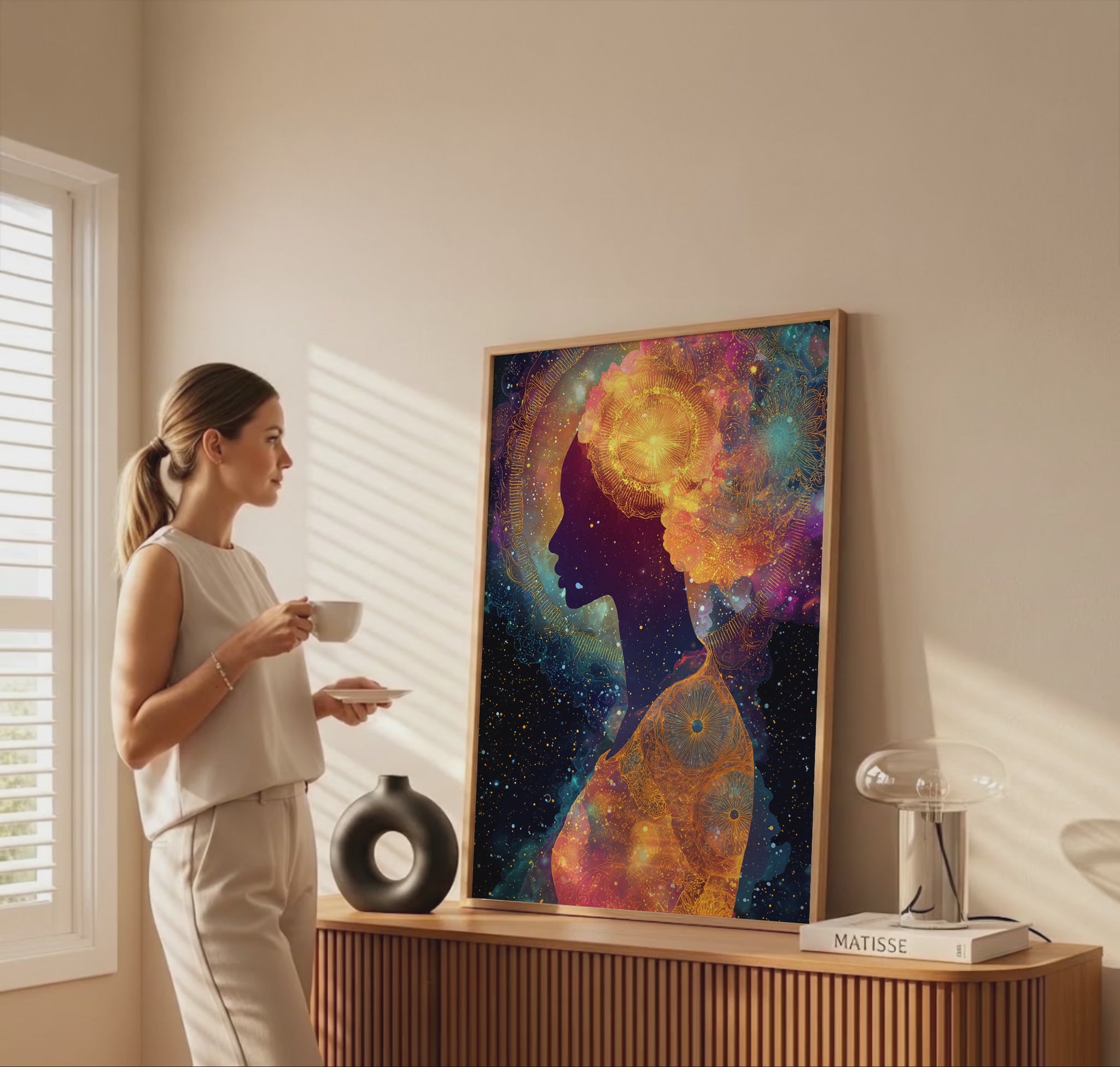 Cosmic Goddess Silhouette Art – short video of the print