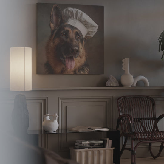 German Shepherd Chef Canvas Print – short video of the print