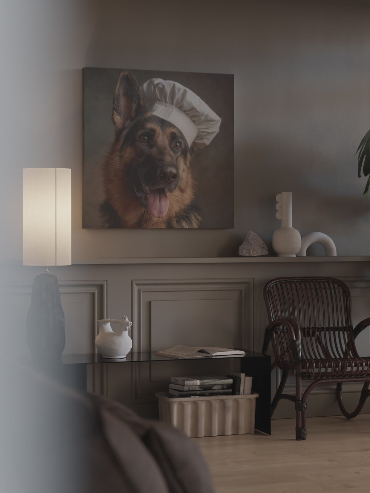 German Shepherd Chef Canvas Print – short video of the print