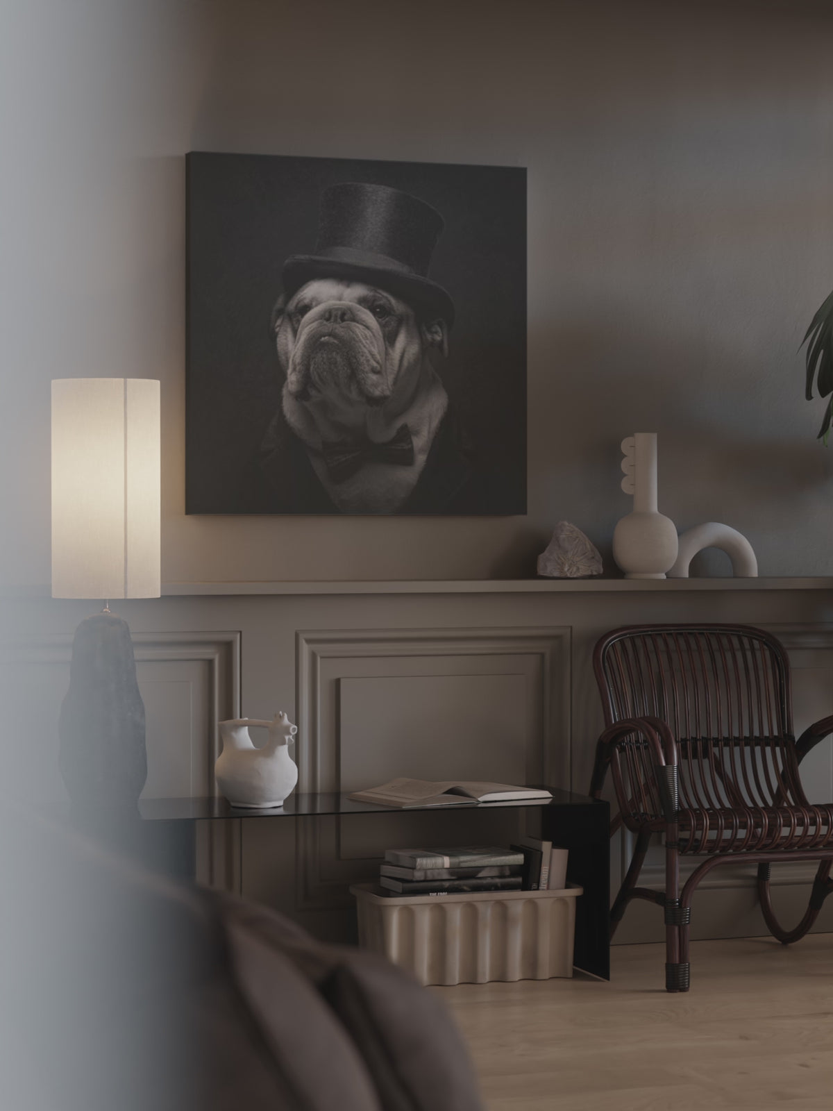 Bulldog Top Hat Canvas Print – short video of the print