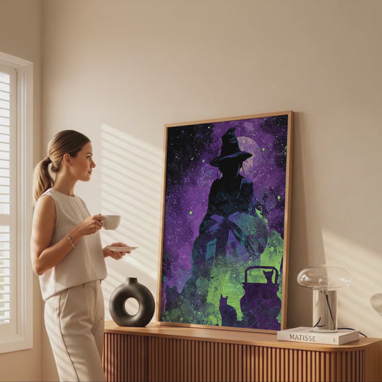 Witch Silhouette Digital Art Print – short video of the print