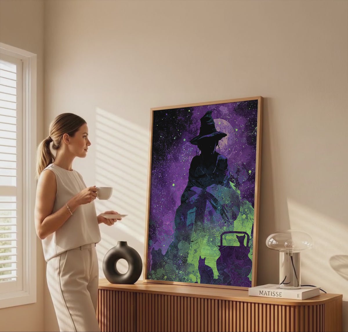 Witch Silhouette Digital Art Print – short video of the print
