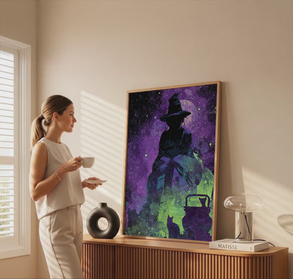 Witch Silhouette Digital Art Print – short video of the print