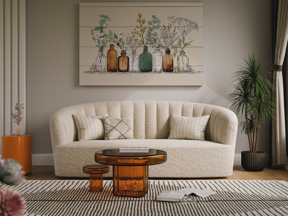 Botanical Glass Bottles Wall Art – short video of the print