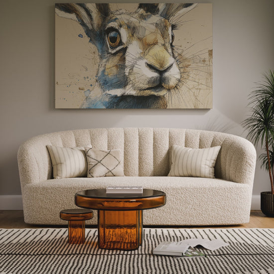 Watercolor Rabbit Portrait Canvas Print – short video of the print