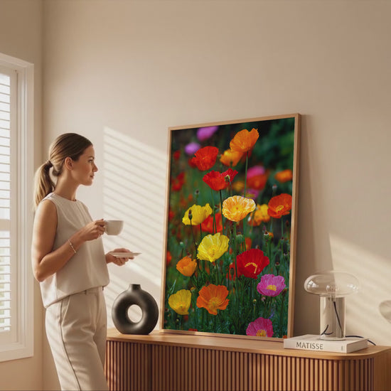 Vibrant Poppy Garden Canvas Art – short video of the print