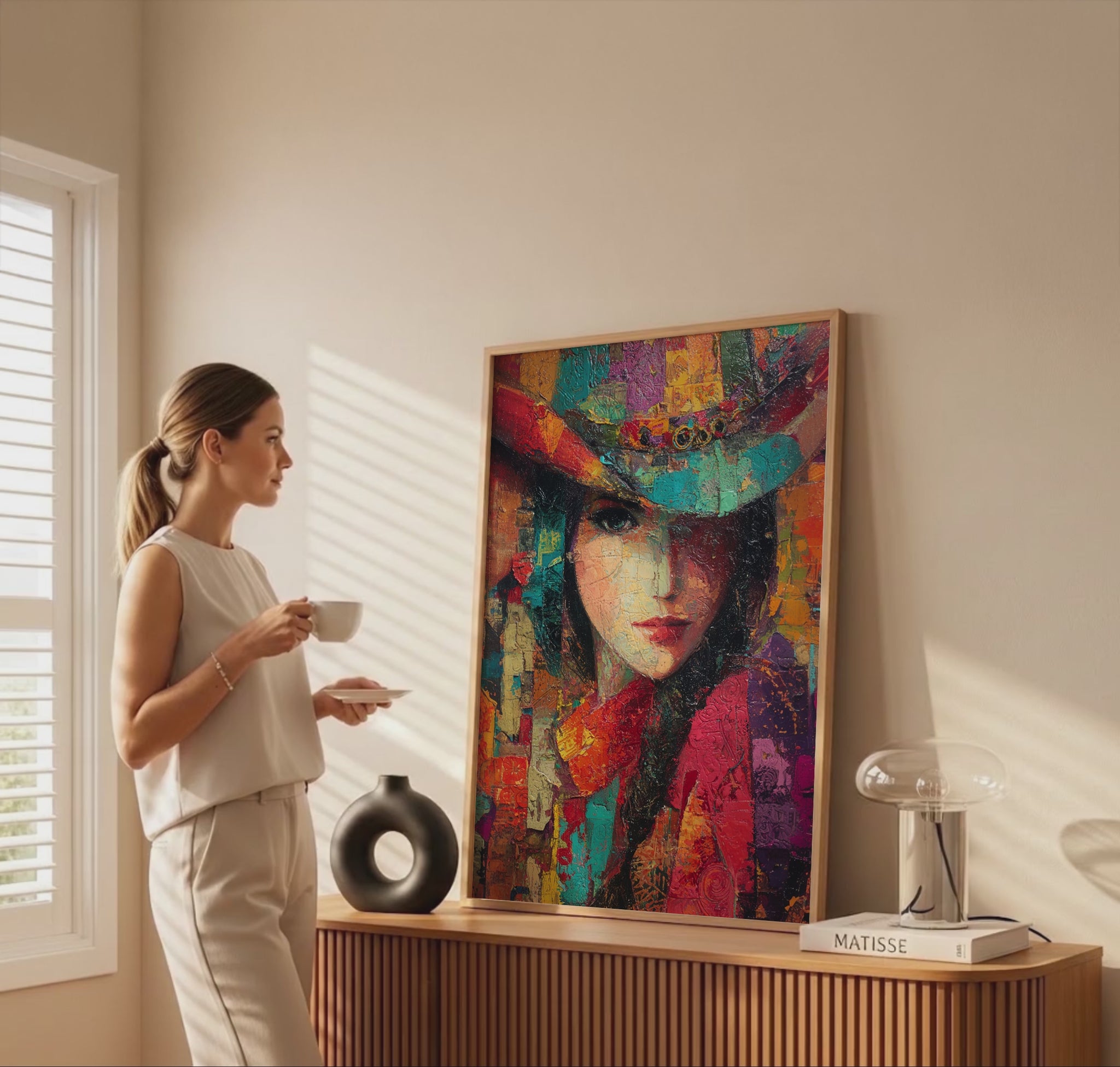 Western Cowgirl Abstract Canvas Wall Art – short video of the print