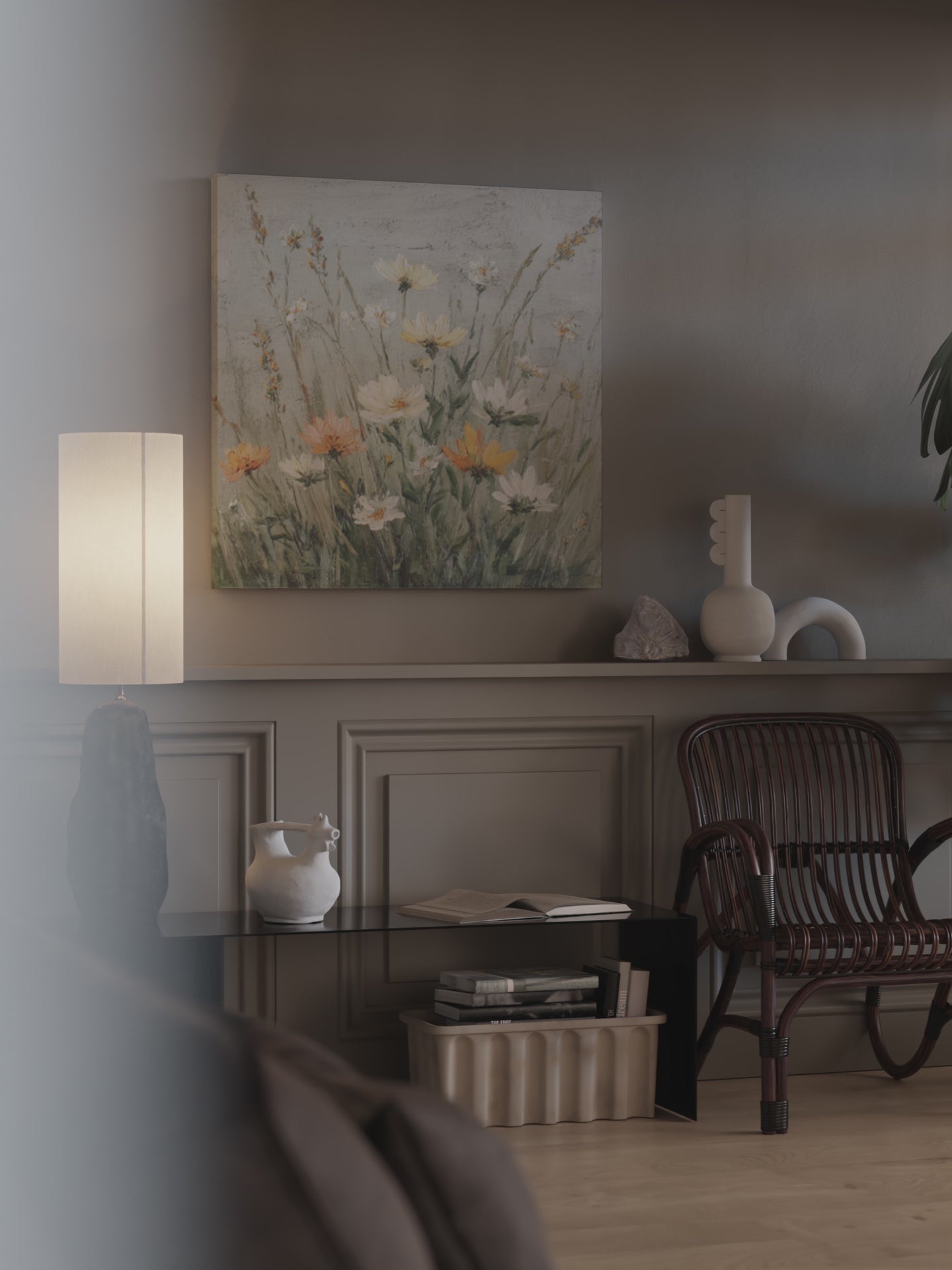 Vintage Wildflower Oil Painting Canvas Art – short video of the print