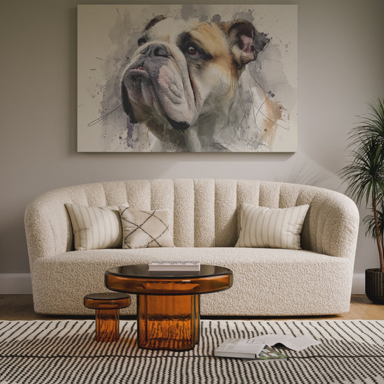 Bulldog Portrait Canvas Print – short video of the print