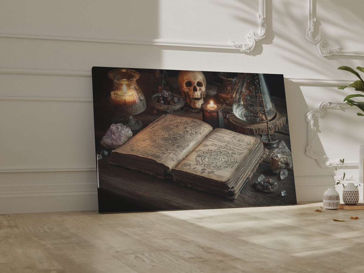 Dark Academia Spellbook Canvas Print – short video of the print