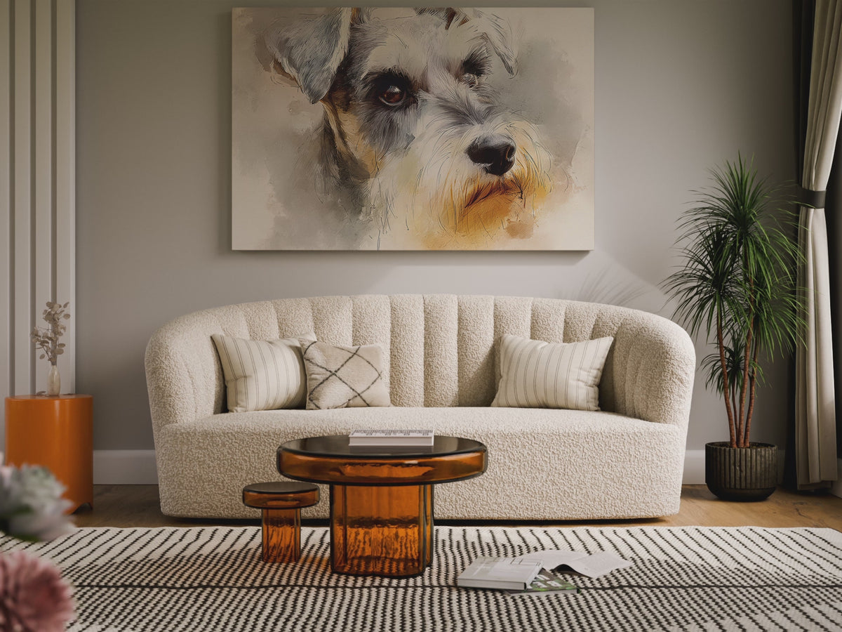 Miniature Schnauzer Canvas Art – short video of the print