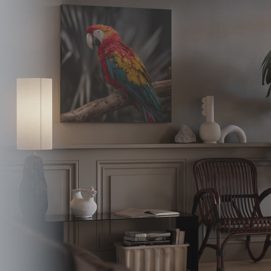 Scarlet Macaw Parrot Canvas Wall Art – short video of the print