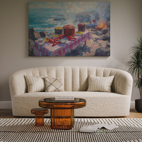 Coastal Lobster Feast Canvas Art – short video of the print
