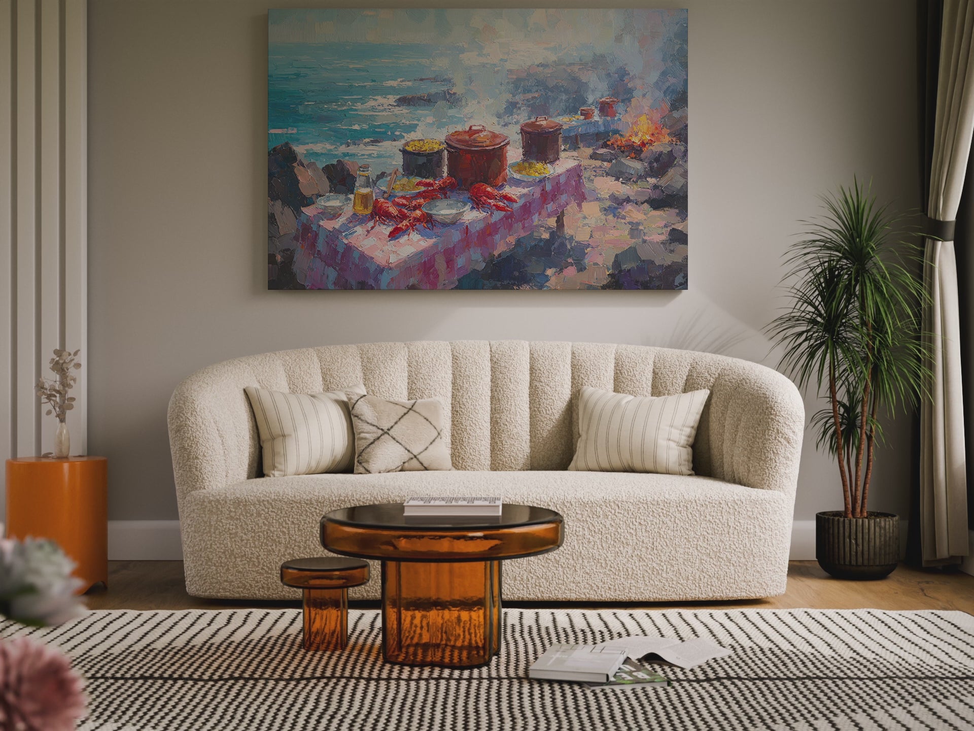 Coastal Lobster Feast Canvas Art – short video of the print